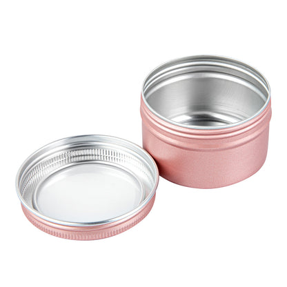 Chef 101 4 oz Round Rose Gold Tin Container - with Window Lid - 10 count box