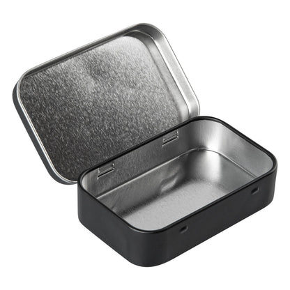 Chef 101 4 oz Rectangle Black Tin Container - with Hinged Lid - 10 count box
