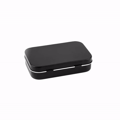 Chef 101 4 oz Rectangle Black Tin Container - with Hinged Lid - 10 count box