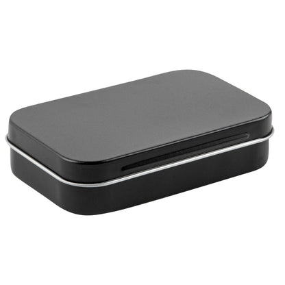 Chef 101 4 oz Rectangle Black Tin Container - with Hinged Lid - 100 count box
