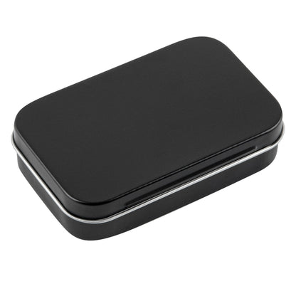 Chef 101 4 oz Rectangle Black Tin Container - with Hinged Lid - 100 count box