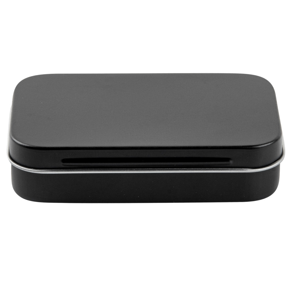 Chef 101 4 oz Rectangle Black Tin Container - with Hinged Lid - 100 count box