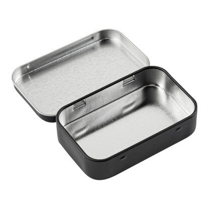 Chef 101 4 oz Rectangle Black Tin Container - with Hinged Lid - 100 count box