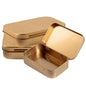 Chef 101 4 oz Rectangle Gold Tin Container - with Hinged Lid - 10 count box