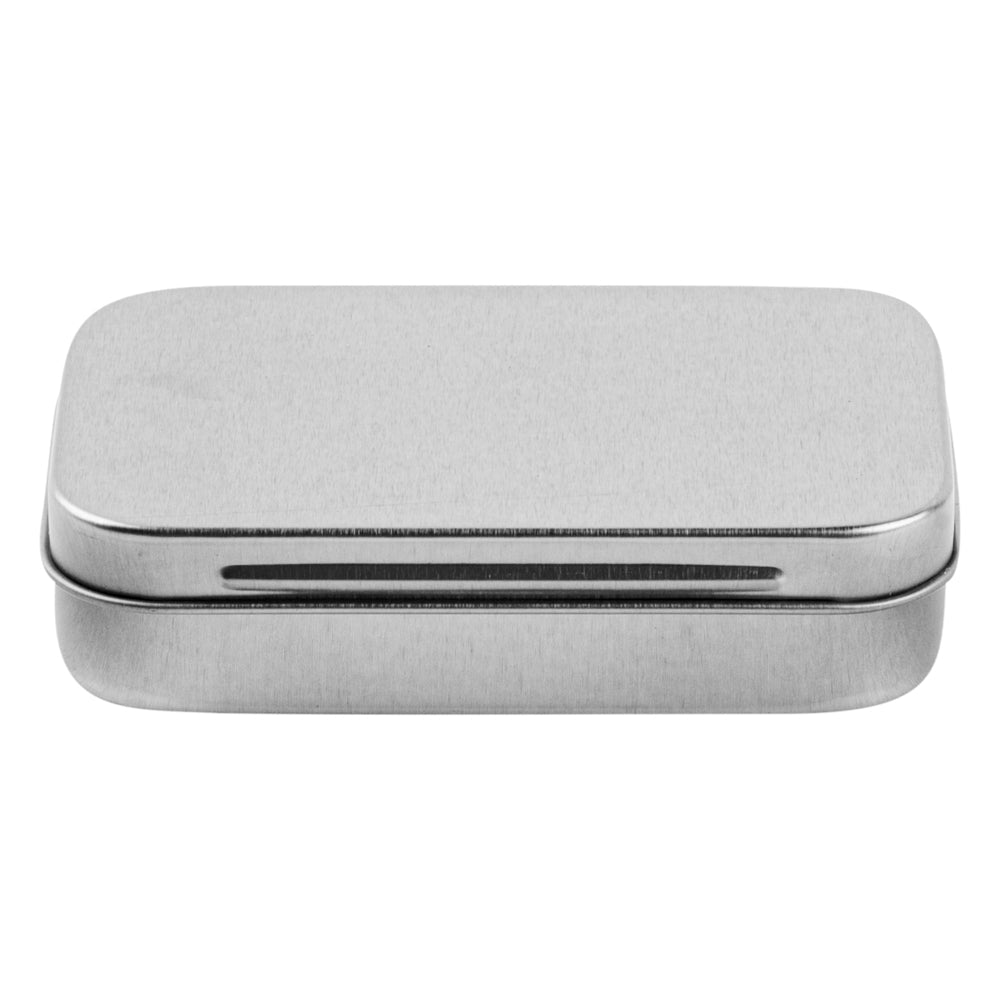 Chef 101 4 oz Rectangle Silver Tin Container - with Hinged Lid - 100 count box