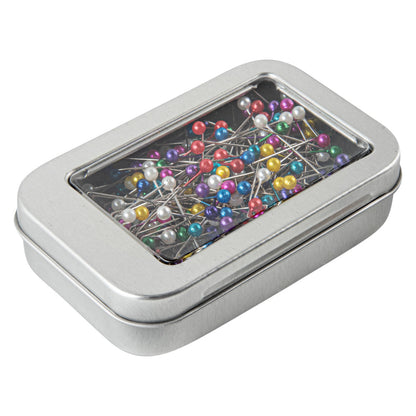 Chef 101 4 oz Rectangle Silver Tin Container - with Window Lid - 10 count box
