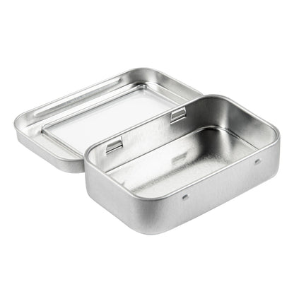 Chef 101 4 oz Rectangle Silver Tin Container - with Window Lid - 10 count box