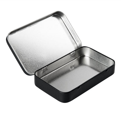 Chef 101 6 oz Rectangle Black Tin Container - with Hinged Lid - 10 count box
