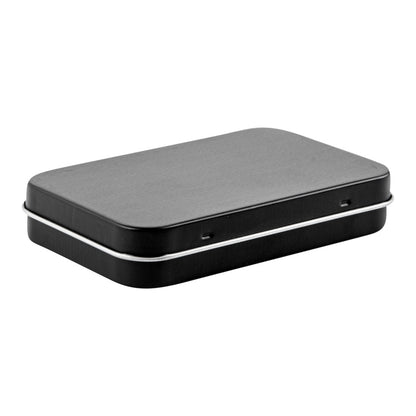 Chef 101 6 oz Rectangle Black Tin Container - with Hinged Lid - 10 count box