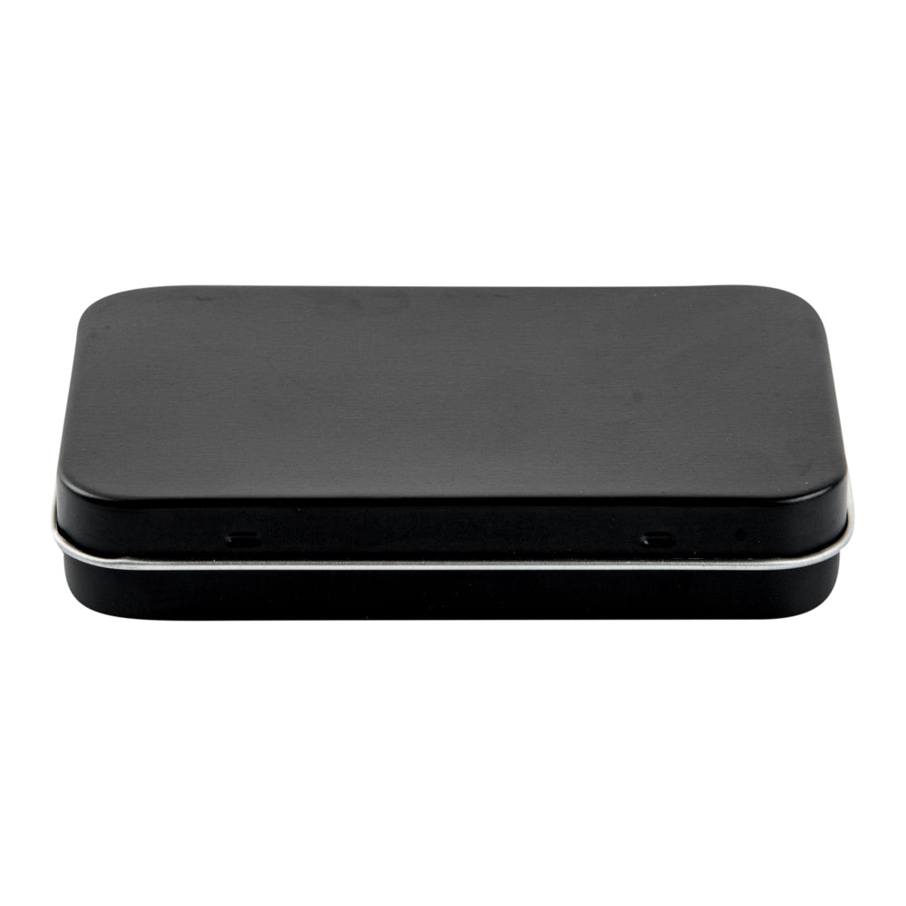 Chef 101 6 oz Rectangle Black Tin Container - with Hinged Lid - 10 count box