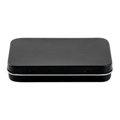 Chef 101 6 oz Rectangle Black Tin Container - with Hinged Lid - 10 count box