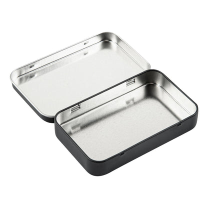 Chef 101 6 oz Rectangle Black Tin Container - with Hinged Lid - 10 count box