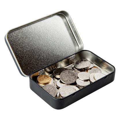Chef 101 6 oz Rectangle Black Tin Container - with Hinged Lid - 100 count box