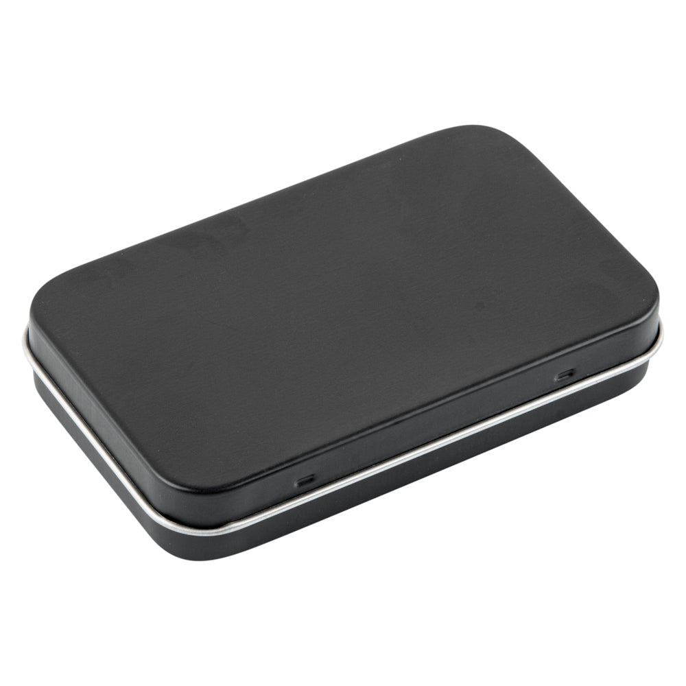 Chef 101 6 oz Rectangle Black Tin Container - with Hinged Lid - 100 count box