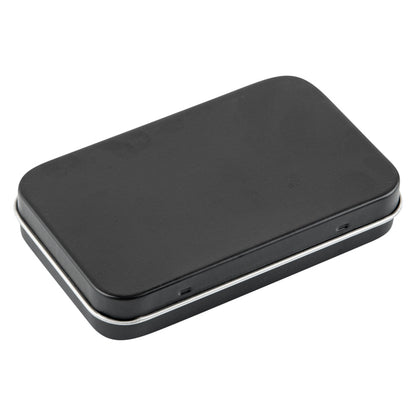 Chef 101 6 oz Rectangle Black Tin Container - with Hinged Lid - 100 count box