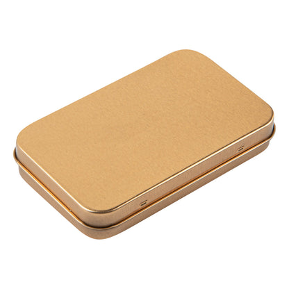 Chef 101 6 oz Rectangle Gold Tin Container - with Hinged Lid - 100 count box