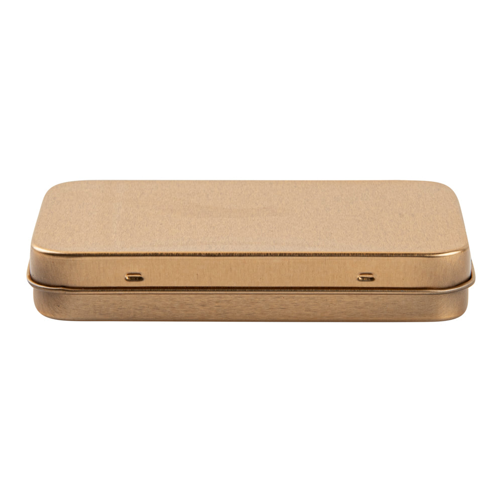 Chef 101 6 oz Rectangle Gold Tin Container - with Hinged Lid - 100 count box