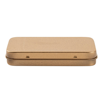 Chef 101 6 oz Rectangle Gold Tin Container - with Hinged Lid - 100 count box