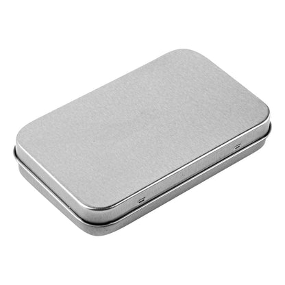Chef 101 6 oz Rectangle Silver Tin Container - with Hinged Lid - 10 count box