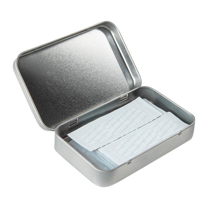 Chef 101 6 oz Rectangle Silver Tin Container - with Hinged Lid - 100 count box