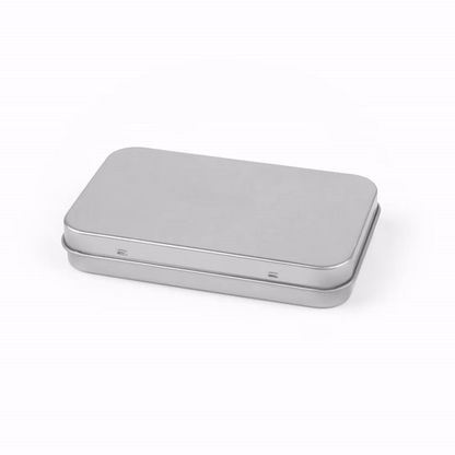 Chef 101 6 oz Rectangle Silver Tin Container - with Hinged Lid - 100 count box