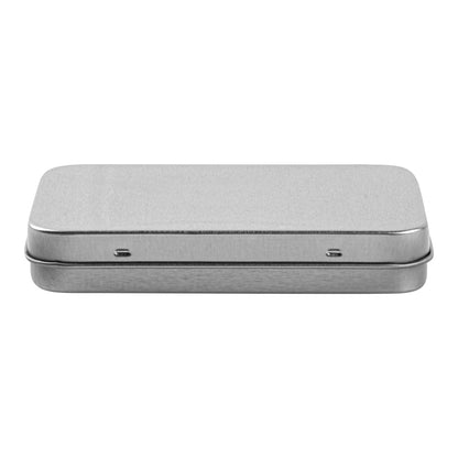 Chef 101 6 oz Rectangle Silver Tin Container - with Hinged Lid - 100 count box