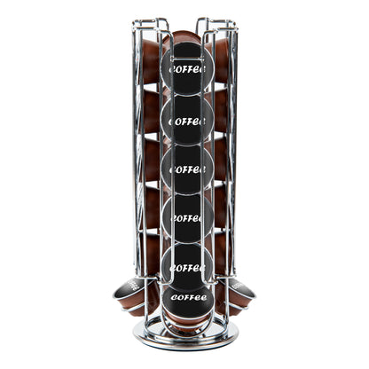 Restpresso Iron Coffee Pod / Capsule Holder - Revolving, Holds 24 Dolce Gusto Pods - 5 1/2" x 5 1/2" x 13" - 1 count box