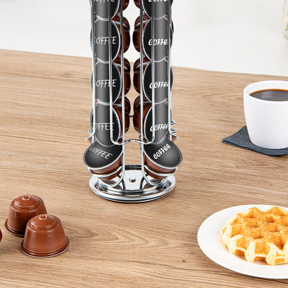 Restpresso Iron Coffee Pod / Capsule Holder - Revolving, Holds 24 Dolce Gusto Pods - 5 1/2" x 5 1/2" x 13" - 1 count box
