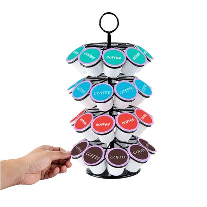 Restpresso Iron Coffee Pod / Capsule Holder - Revolving, Holds 36 K-Cups - 7 3/4" x 7 3/4" x 13 3/4" - 1 count box