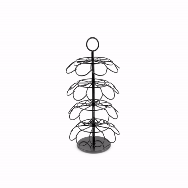 Restpresso Iron Coffee Pod / Capsule Holder - Revolving, Holds 36 K-Cups - 7 3/4" x 7 3/4" x 13 3/4" - 1 count box