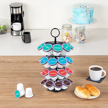 Restpresso Iron Coffee Pod / Capsule Holder - Revolving, Holds 36 K-Cups - 7 3/4" x 7 3/4" x 13 3/4" - 1 count box