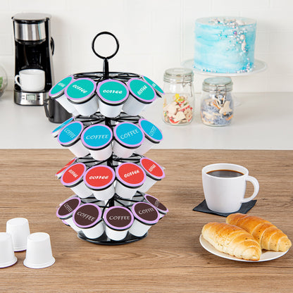 Restpresso Iron Coffee Pod / Capsule Holder - Revolving, Holds 36 K-Cups - 7 3/4" x 7 3/4" x 13 3/4" - 1 count box