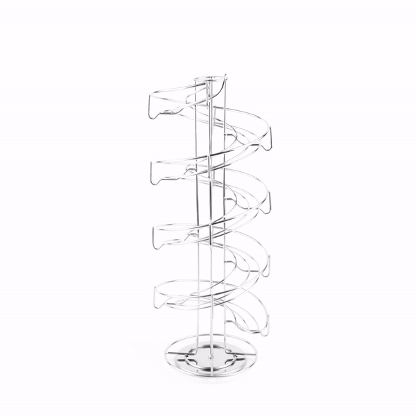 Restpresso Stainless Steel Coffee Pod / Capsule Holder - Revolving, Holds 35-50 K-Cups - 7" x 7" x 16 1/4" - 1 count box