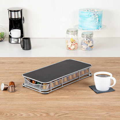 Restpresso Iron Coffee Pod / Capsule Storage Drawer - Holds 40 Nespresso Capsules - 14 3/4" x 7 1/4" x 2 1/2" - 1 count box