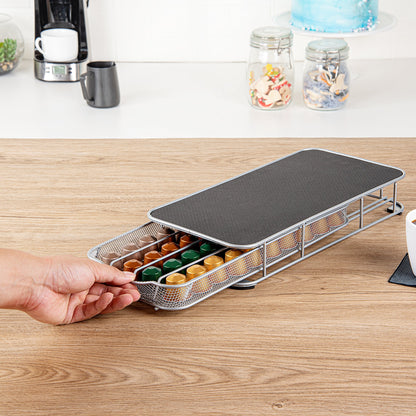 Restpresso Iron Coffee Pod / Capsule Storage Drawer - Holds 40 Nespresso Capsules - 14 3/4" x 7 1/4" x 2 1/2" - 1 count box
