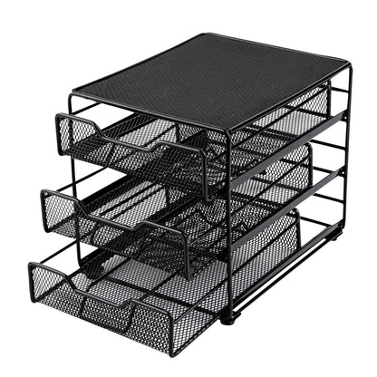 Restpresso Iron Coffee Pod / Capsule Storage Drawer - 3-Tier, Holds 36 K-Cups - 7" x 8 1/2" x 7 1/2" - 1 count box