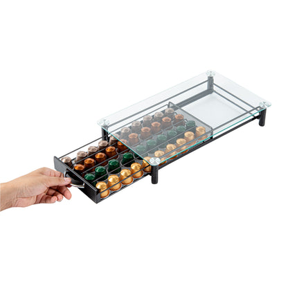 Restpresso Iron Coffee Pod / Capsule Storage Drawer - Holds 40 Nespresso Capsules - 16" x 9 1/4" x 2 3/4" - 1 count box