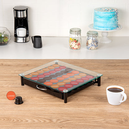 Restpresso Iron Coffee Pod / Capsule Storage Drawer - Holds 36 Caffitaly or Lavazza Capsules - 14 1/4" x 12 1/4" x 2 3/4" - 1 count box