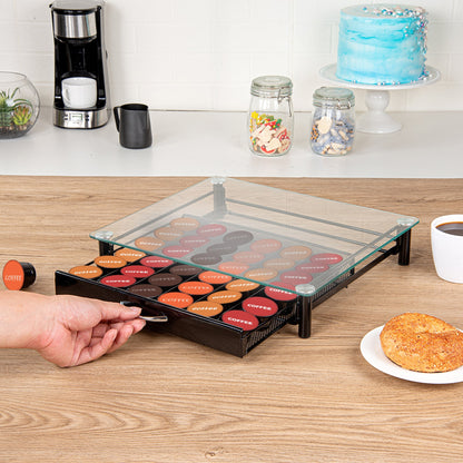 Restpresso Iron Coffee Pod / Capsule Storage Drawer - Holds 36 Caffitaly or Lavazza Capsules - 14 1/4" x 12 1/4" x 2 3/4" - 1 count box