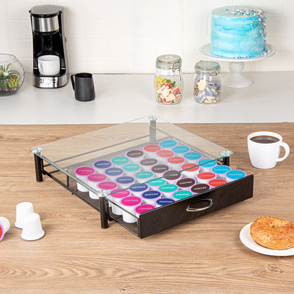 Restpresso Iron Coffee Pod / Capsule Storage Drawer - Holds 36 K-Cups - 15 1/4" x 13 1/2" x 3 1/4" - 1 count box