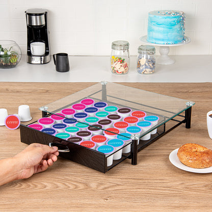 Restpresso Iron Coffee Pod / Capsule Storage Drawer - Holds 36 K-Cups - 15 1/4" x 13 1/2" x 3 1/4" - 1 count box