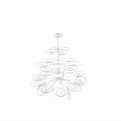 Pastry Tek Iron Cupcake Stand - 4-Tier, Holds 23 Cupcakes - 12 1/2" x 12 1/2" x 11 1/2" - 1 count box
