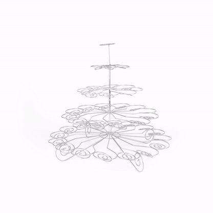 Pastry Tek Iron Cupcake Stand - 4-Tier, Holds 41 Cupcakes - 17 3/4" x 17 3/4" x 14 1/4" - 1 count box