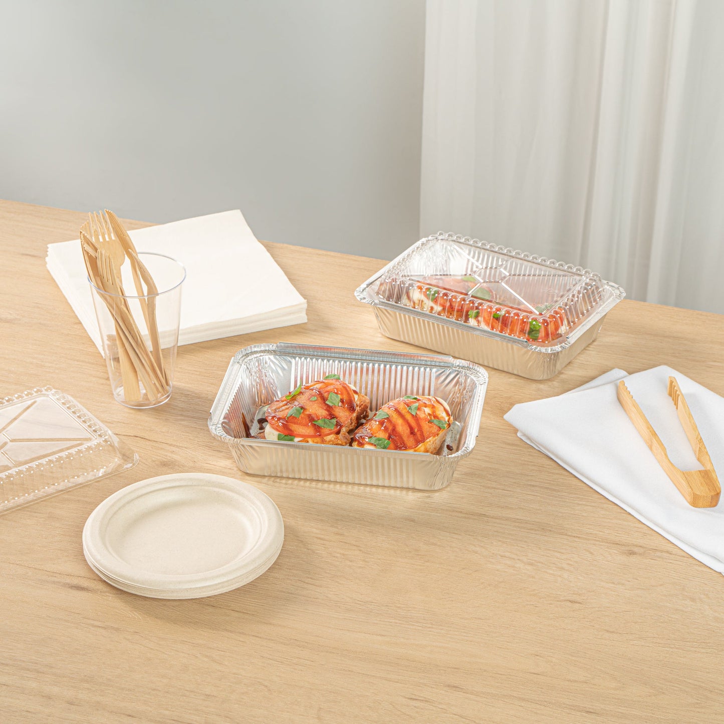 Foil Lux 2 1/4 lb Oblong Aluminum Container - 8 1/2" x 6 1/4" x 1 3/4" - 100 count box