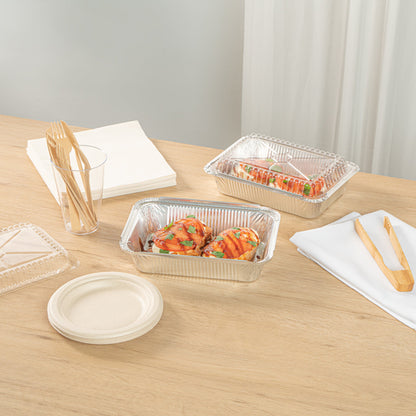 Foil Lux 2 1/4 lb Oblong Aluminum Container - 8 1/2" x 6 1/4" x 1 3/4" - 100 count box