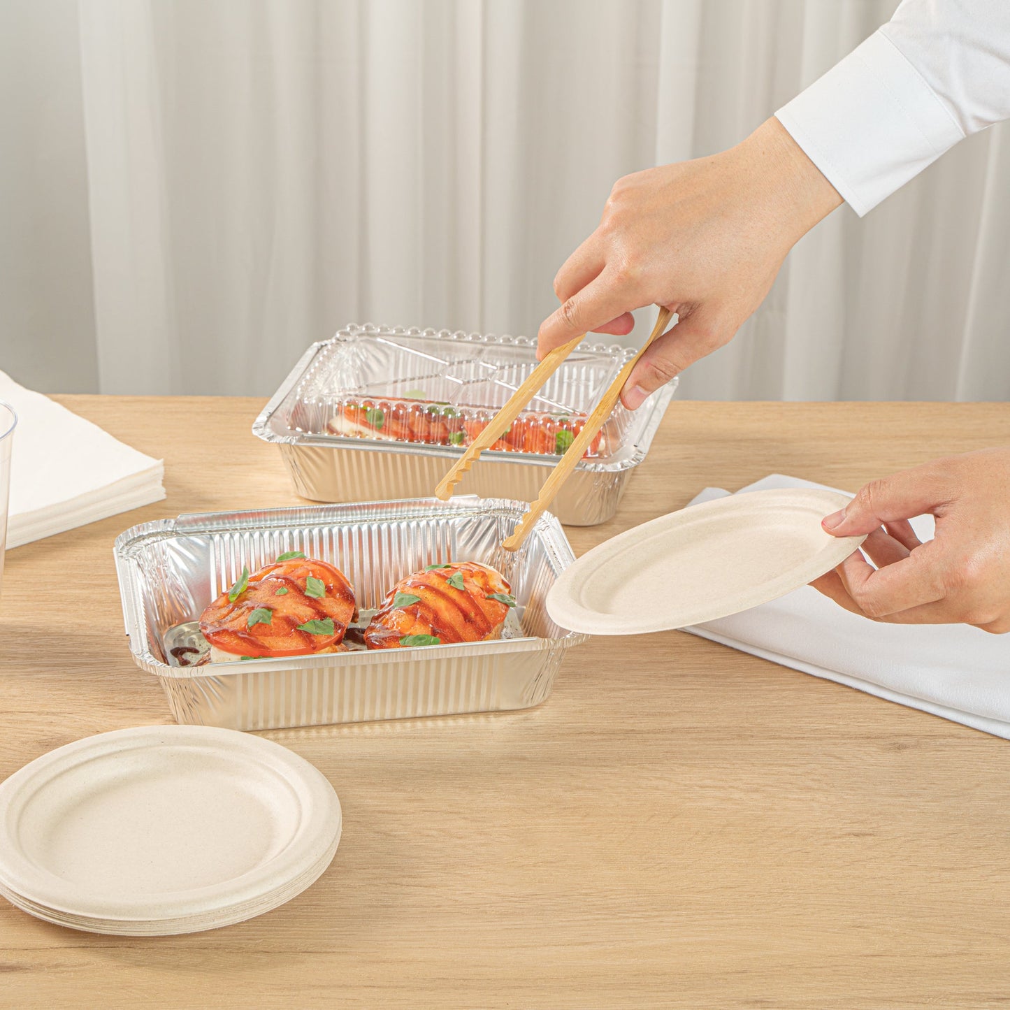 Foil Lux 2 1/4 lb Oblong Aluminum Container - 8 1/2" x 6 1/4" x 1 3/4" - 100 count box