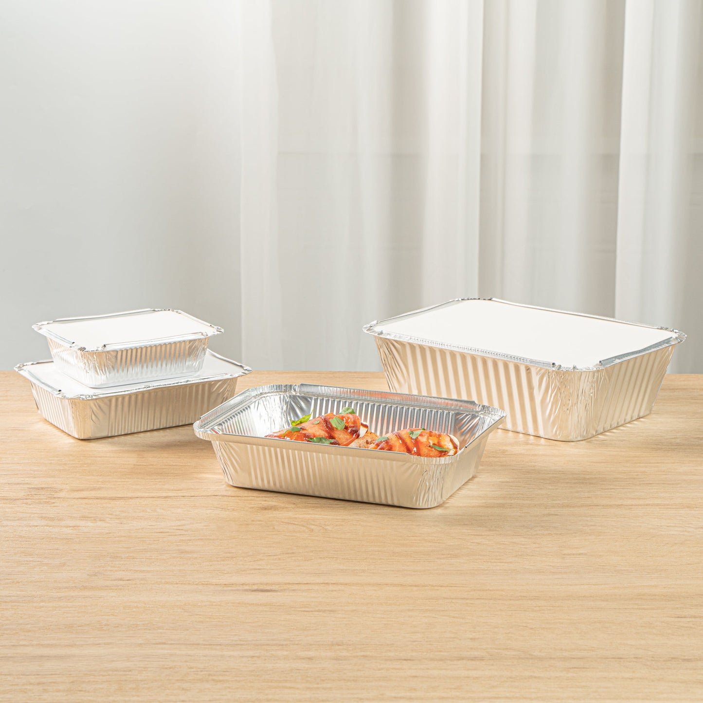 Foil Lux 2 1/4 lb Oblong Aluminum Container - 8 1/2" x 6 1/4" x 1 3/4" - 100 count box