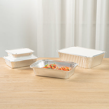 Foil Lux 2 1/4 lb Oblong Aluminum Container - 8 1/2" x 6 1/4" x 1 3/4" - 100 count box