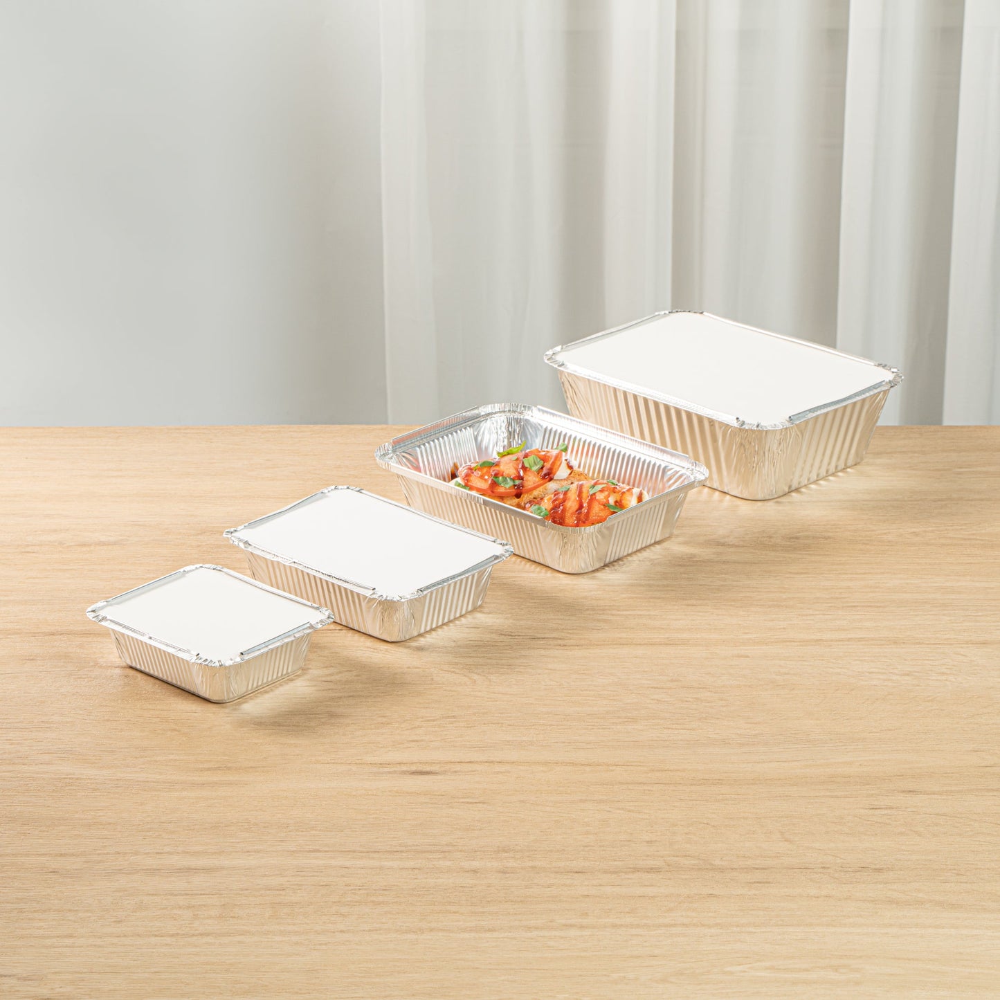Foil Lux 2 1/4 lb Oblong Aluminum Container - 8 1/2" x 6 1/4" x 1 3/4" - 100 count box