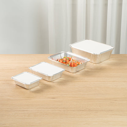 Foil Lux 2 1/4 lb Oblong Aluminum Container - 8 1/2" x 6 1/4" x 1 3/4" - 100 count box